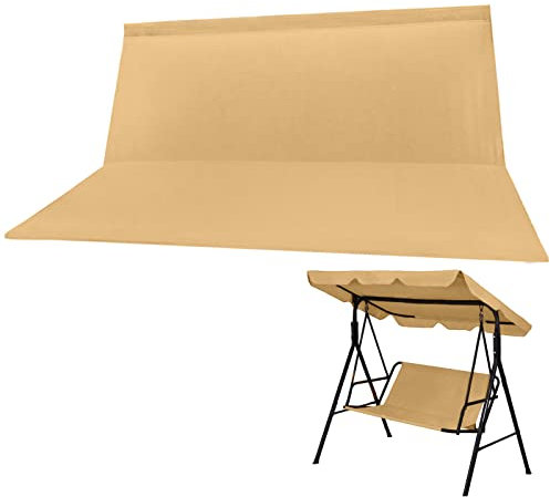 Ersatz Schaukel Sitzbezug für Hollywoodschaukel Universale Abdeckung für Gartenschaukel 600D Oxford Wasserdichter UV-Schutz Sitzbezug für Gartenstuhl Outdoor Stuhlbezug (Beige - Verbessert)