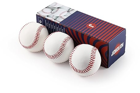 JIOBOLION Einzelne Baseballbälle in Standardgröße, mit Leder überzogen, unmarkiert, geeignet für Training und Übung, harte Kugel für American Leagues, Trainer, Eltern und Spieler (3)