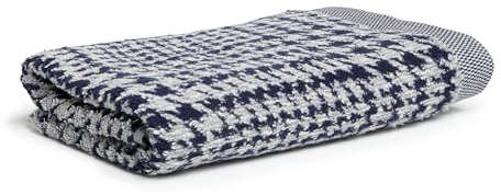 Möve Brooklyn Glencheck Duschtuch 80 x 150 cm aus 85% Baumwolle / 10% Viskose / 5% Leinen, Nature/deep sea