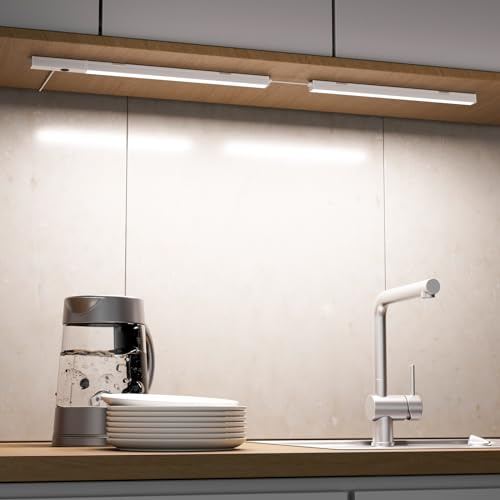 ENUOTEK Unterbauleuchte Küche LED 30cm mit 5 Lichtfarben, Schranklicht mit Bewegungsmelder 5W 400Lm, Schrankbeleuchtung mit Stecker, 2er Lampe