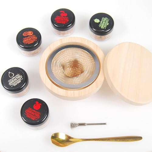 VOVCIG Kit fumoir à cocktail avec 5 copeaux en bois, kit fumoir à whisky, cadeau de fête des pères, accessoires de cocktail pour whisky, boissons, café, vin rouge
