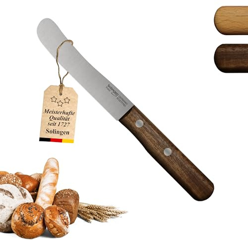 PIKAS SINCE 1727 Solingen Messer Walnuss Buckelmesser, stabile Hohl Stiftnieten, Frühstücksmesser, Brötchenmesser, direkt vom Hersteller & aus eigener Fertigung, Polierabzug