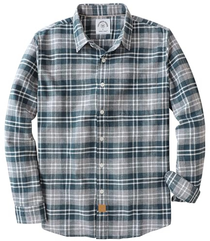 Dubinik® 6 oz Chemise Flanelle Homme 100% Coton Manches Longues Hiver Carreaux avec Poche Confortable Et Léger