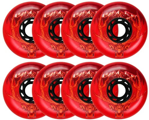 Generisch Inline Skate Rollen Inline Skate Räder Indoor/Outdoor Rollschuh Räder 72 mm/ 76 mm/ 80 mm Inline Skate Ersatzräder Flache Blumenräder fünf Farben