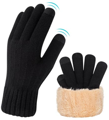 Kotashion Handschuhe Damen,Flauschig Winterhandschuhe | Touchscreen Warme Gedehnt Dicke Strickhandschuhe Thermohandschuhe Winter Geschenke für Damen