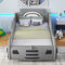 Dalred 90 x 200cm Flachbett, Bett mit Lattenrost, Modell Autobett, Autobett, Kinderbett, Kinderbett mit Unterbettstauraum, ohne Matratze (grau)