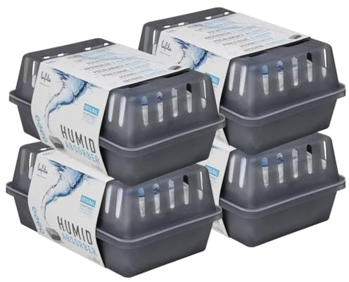 Lafita Fuktabsorbenter med refillpåsar 4 st 900 g, avfuktare, interiöravfuktare, avfuktare väska, kondensborttagare, bilavfuktare, bilavfuktare väska