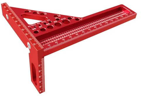 Quadratischer Winkelmesser für Holzbearbeitung, Vielwinkel-Messlineal, 45/90-Grad-Aluminiumlegierung, viele Winkel, Holzbearbeitungs-Winkelmesser, präzises Schreiner-Vierkant-Layout, Messwerkzeuge
