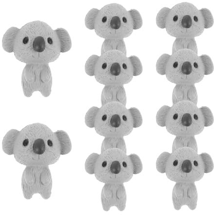 BESTonZON 10pièces Figurines Miniatures Koala Résine Décor Jardin Féérique Accessoires Créatifs Porte-clés Léger Cadeau Anniversaire Noël