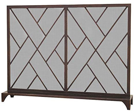 KHYTEBV Écran de cheminée Rustique en Maille avec Finition usée, Portes de cheminée, grilles de Protection pour cheminée en Fer forgé, Protection Plate intérieure, décoration d'intérieur