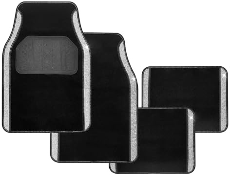 Enerfero Alfombrillas para Coche Juego de 4, Alfombrillas de moqueta para Alfombrillas universales Antideslizantes y duraderas para Coche 64x44cm (Delanteras), 43x30cm