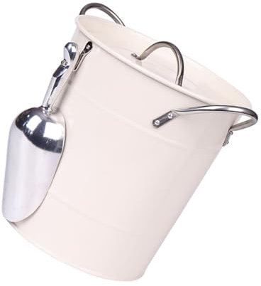 BRIGHTFUFU Secchiello per Ghiaccio Zincato Paletta Contenitore per Bevande Fresche e Bottiglie di Vino Design Elegante per Feste e Occasioni Speciali Facile da Pulire e Resistente