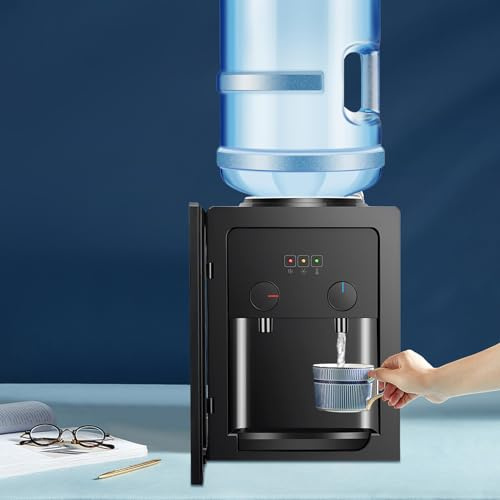 Dispensador de agua eléctrico de 550 W, 220 V, dispensador de agua fría y caliente para el hogar, puede contener cubos de agua de 3,5 L, 5 L, 10 L y 18 L para escritorios, mesitas de noche, mesas de
