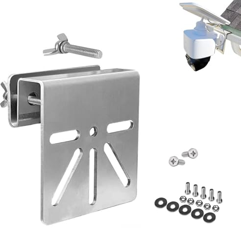 Supporto per grondaia in acciaio inox per eufy Security SoloCam S340 – Supporto per telecamera di sicurezza solare, montaggio senza foratura, compatibile con telecamere IP-PTZ, resistente alle