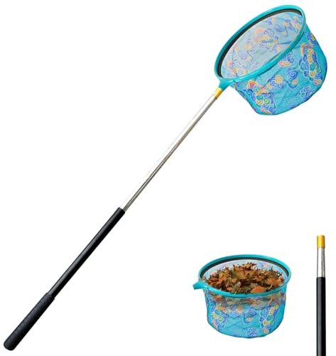 Pool Kescher, Pool Reinigungsset mit Teleskopstange 148cm, Aluminium Aquarium Poolkescher Teichkescher, Laubkescher Feinmaschig für Algen, Kescher Teich, Bodenkescher Pool Schwimmbad Aquarium Spa