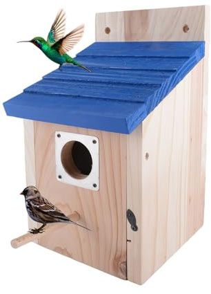 Nichoir robuste pour oiseaux, résistant aux intempéries et durable, nichoir pour oiseaux pour l'extérieur, résistant aux intempéries, nichoir en bois massif pour oiseaux