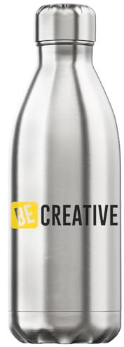 Be Creative Logo Artist Inspiration Graphic Bouteille d'eau isotherme sous vide Argenté