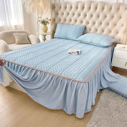 YSZBD Bettrock Mit Spitze Bed Skirts & Valances Betthusse 180x200 Boxspringbett 3 Seiten Bett Hussen Umrandung Mattress Cover(d7,200x220cm)