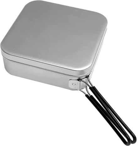 Fiambrera de acero inoxidable, fiambrera de metal, doble mango grueso, aleación de aluminio, lonchera para acampar al aire libre