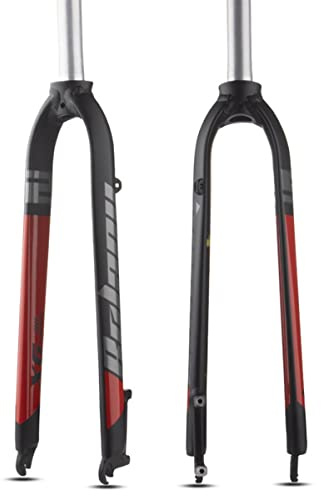 KANGXYSQ 26 Pouces, 27,5 Pouces, 29 Pouces VTT Fourche Rigide Alliage D'aluminium Frein À Disque Fourche Avant 1-1/8'' Tube Droit Route Fourche Rigide QR 9 X 100 Mm Fourche(Rosso,26)
