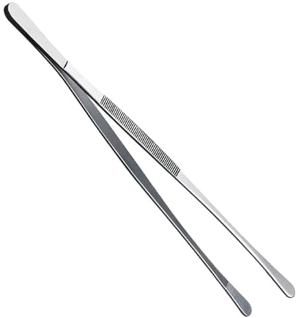 LOORGVEL Pinzas de Cocina de Acero Inoxidable para Barbacoa Mango Largo, Utensilio Profesional Control Preciso y Fácil Mantenimiento para Servir en Parrillas