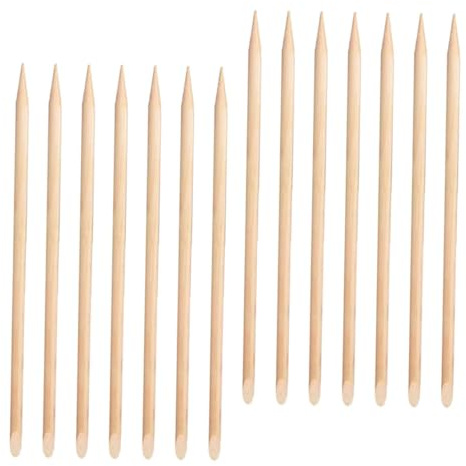 BESTYASH Palitos de Madera para Manicura y Pedicura 100 Piezas Doble Extremo para Empujar y Retirar Cutículas Herramientas de Uñas Uso Profesional Casa
