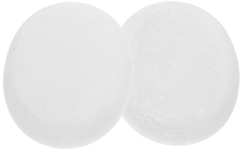 OSOLADY 2 pezzi Pietre da Massaggio in Marmo Bianco per Uso Caldo e Freddo Superficie Liscia per Spa e Trattamenti con Oli Essenziali Esperienza Rilassante Professionale Casa