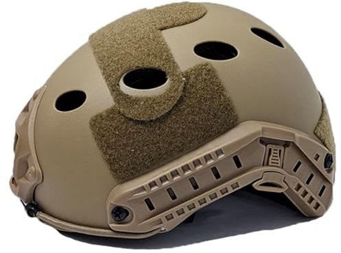 NASSMOSSE Casco rápido Airsoft Ligero con Acolchado y Correa Ajustable y rieles Laterales para Deportes al Aire Libre Paintball, marrón