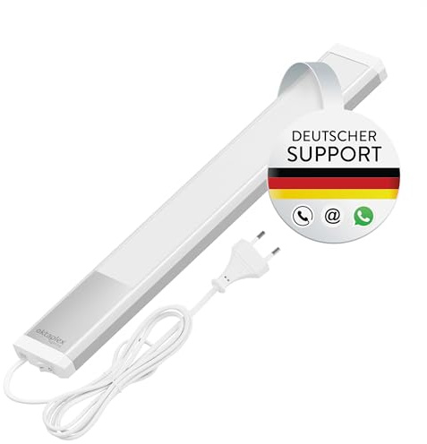 Oktaplex Riva LED Unterschrankleuchte 40cm neutralweiß | 475lm 6W 230V mit Schalter Küche Küchenbeleuchtung Unterbaulampe silber