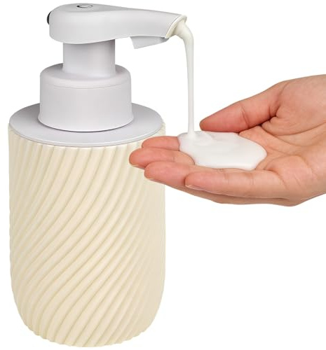 Automatischer Seifenspender 300 ml, Elektrischer Schaumspender mit Sensor | USB Wiederaufladbar, 3 Dosierstufen, IPX5 Wasserdicht, 120 Tage Laufzeit, für Bad Küche Waschbecken (Weiß)