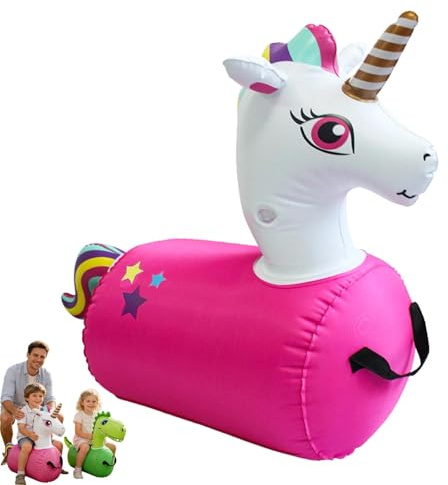 ActSo Bouncing Dino,Inflatable Bouncing Dinosaur,hüpftier Für Trampolin,aufblasbares Hüpfspielzeug Für Kinderpartys Und Gartenaktivitäten,fördert Gleichgewichtssinn,Robust & Widerstandsfähig(B)