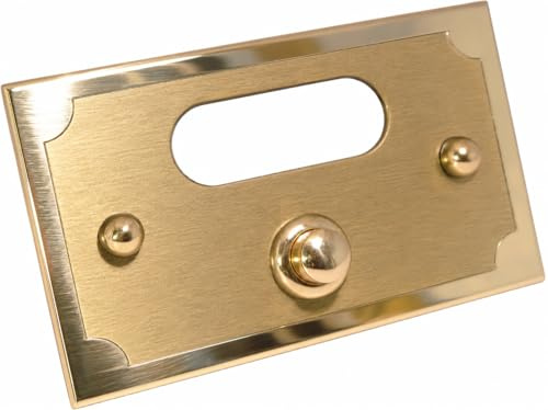 Neroni Mameli Campanello in Ottone Lucido/Satinato per Esterno abitazione - Porta Ingresso Casa, con Pulsante Elettrico - Modello Ottaviano - Made in Italy