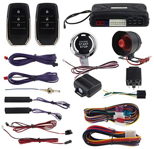 EASYGUARD PKE Car alarm system with proximity lock unlock remote starter push button start vibration alarm keyless start universal EC009-T2