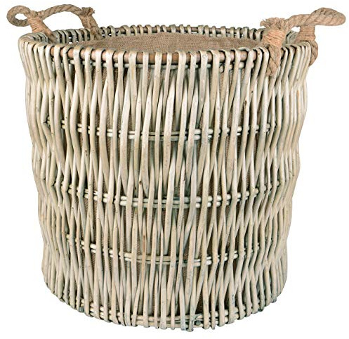 RM Design Corbeille en osier de qualité supérieure pour votre bois de cheminée, panier à linge ou décoration Ø 50 cm