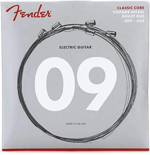 Fender Classic Core Electric Guitar Strings, 3155L, Vintage Nickel, Bullet Ends (.009-.042)