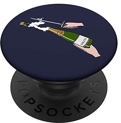 Champagne d'ouverture au sabre - Champ Saluti grand art PopSockets PopGrip Interchangeable