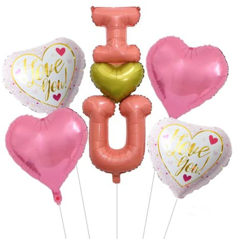DIWULI I love you Ballon-Set - Herz Hochzeit Liebe Partner
