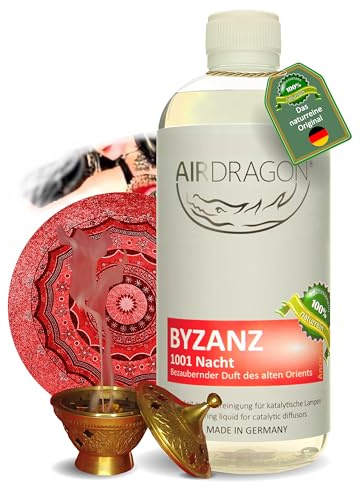 AIRDRAGON BYZANZ - katalytischer Raumduft ohne künstliche Duftstoffe - natürlicher Raumduft mit naturreinem ätherischem Duft-Öl für jede katalytische Lampe 500 ml - Made in Germany