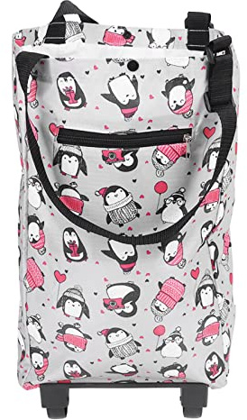 Fockety Folding Shopping Cart with Wheels, Portable Shopping Bag Trolley Bag, Fabric Collapsible Reusable Heavy Duty Grocery Cart Trolley on Wheels, Removable Bag, for Kitchen Supermarket