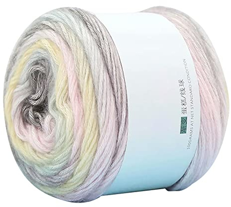 écheveaux de fil doux arc-en-ciel, 100g Pelotes de Fil à Tricoter Doux Laine Peignée Fil Fil Arc En Ciel Dégradé Couleurs Bricolage Bébé Laine à Tricoter Châle écharpe Crochet Fil - 240m