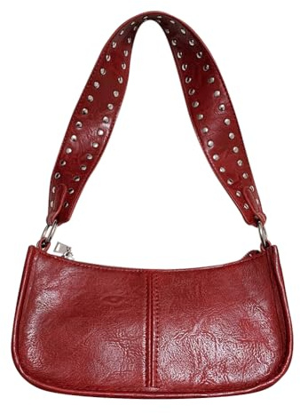 GETERUUV Shoulder Bags for Women Y2k Purse and Handbags Retro Studded Crossbody Bag Small Shoulder Purse Leather Hobo Handbag