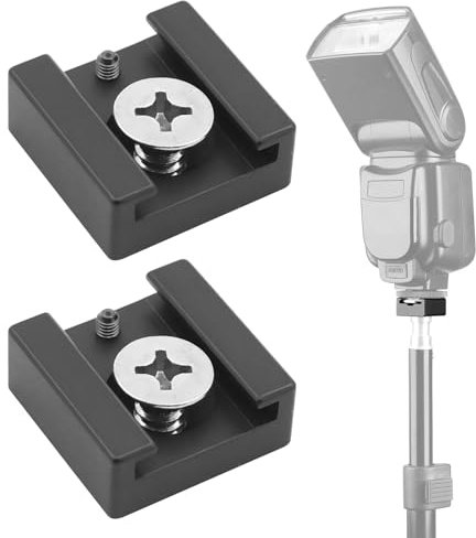 Blitzschuh-Halterung,Blitzschuhadapter,Adaptador Zapata Flash,Adaptador de Zapata Para Cámara,2 Piezas Zapata Flash,Adaptador Zapata,Zapata Flash Tripode,Montura de Zapata