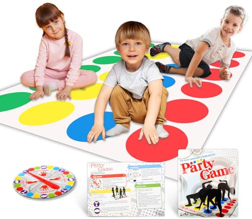 Twister Game for Kids, Twister Funny Balance Family Party Games with Spinner & Floor Play Mat Floor Games Kids Games Birthday Party Games Birthday Gift Indoor & Outdoor for 2 + More Players