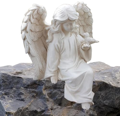 Gartenengel – Outdoor-Engel-Dekoration aus Kunstharz – Vintage-Engelsstatue, kleine Engel-Figur, Skulptur für Zuhause, Terrasse, Rasen, Hof, -Dekoration