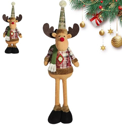 Generico Decorazioni Natalizie con Pupazzo di Neve, Figura in Piedi di Babbo Natale | Pupazzo di Neve di Natale con Gambe allungabili Decorazione Pupazzo di | Figura in Piedi del di per Porta