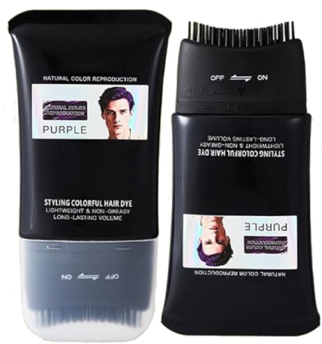 Bâton De Coloration Instantanée Avec Peigne Intégré, Peigne Coloration Cheveux Noir, Teinture Cheveux Homme, Retouche Racines Couleur Cheveuxs Noirs, Black Hair Dye, Pour Tous De Cheveux (Violet)
