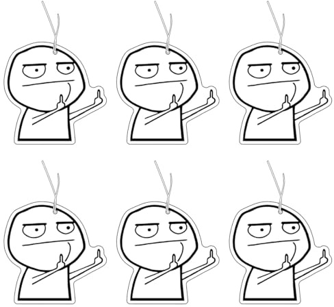 6 pezzi albero profumato auto, specchietto retrovisore per auto, design divertente con dito medio, deodorante per auto profumato, profumatore per auto, divertente per tuning, albero profumato con