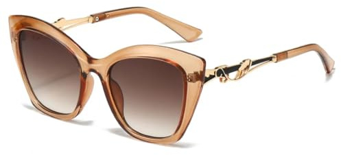 JUJNTNT Lunettes de soleil vintage élégantes pour femme, style œil de chat rétro ajouré, protection UV400, monture large, idéale pour les voyages.