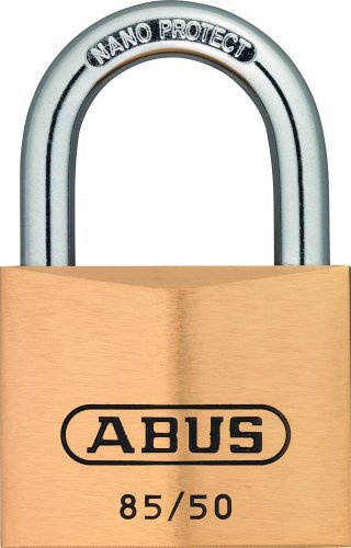 ABUS Vorhängeschloss Messing 85IB/50 gl.-2726 - gleichschließend und wetterfest - für See- und Hafengebiete - rostfreier Edelstahlbügel - ABUS-Sicherheitslevel 7 | Für See- & Hafengebiete, Schließung 2726, Edelstahlbügel mit Nano Protect, 50 mm, Gewicht 310 g