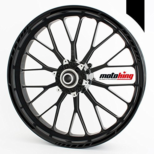 Felgenrandaufkleber GP im GP-Design passend für 18 Zoll Felgen für Motorrad, Auto & mehr - Schwarz Matt
